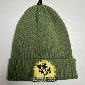 Joshua Tree National Park Tossle Cap Hat Beannie Olive Green Winter Headgear NEW
